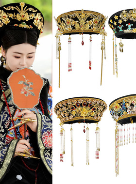 清宫旗头皇后朝服钿子朝冠如懿传延禧攻略头饰剧组道具钿帽帽子