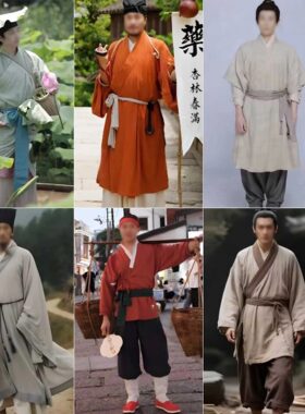 中国风市集景区工作服男装杂役