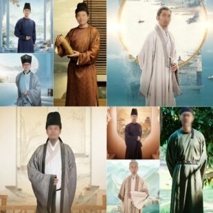 孟浩然同款男士汉服话剧演出服唐宋诗人白居易服装春秋战国王昌龄