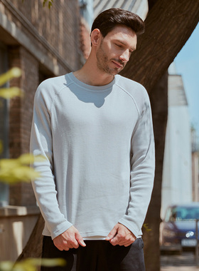 三夫户外丨Sanfo Plus 户外休闲男华夫格长袖卫衣亲肤透气T恤