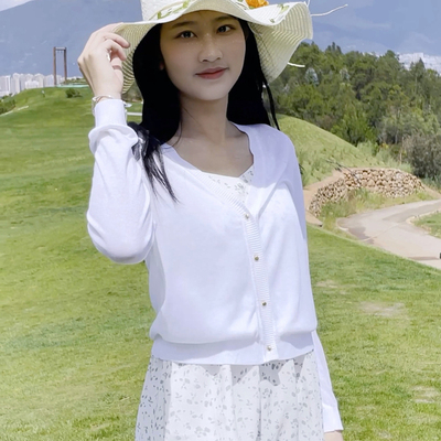 早秋长袖针织开衫薄款