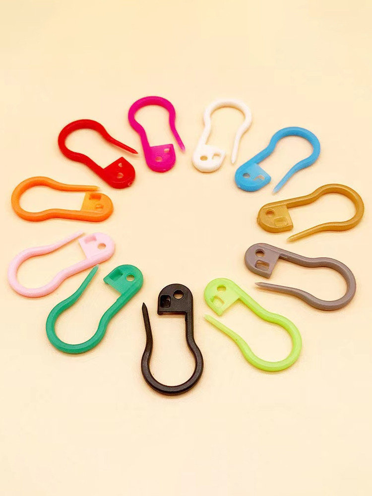 다채로운 플라스틱 조롱박 핀 작은 스웨터 뜨개질 마크 버클 의류 매장 라벨 태그 버클 핀 종이 클립