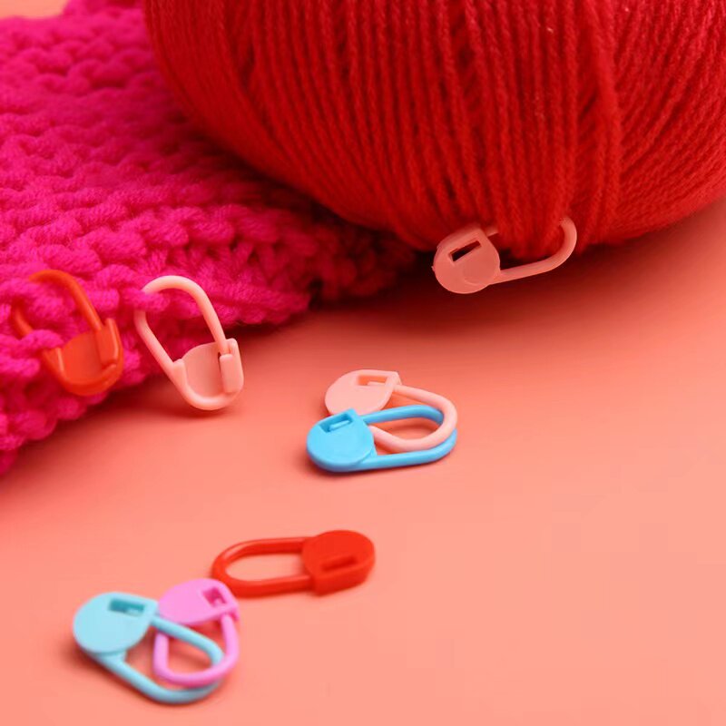 캔디 컬러 작은 핀 플라스틱 손으로 짠 소재 마커 버클 모직 스웨터 계산 버클 잠금 해제 작은 버클 핀