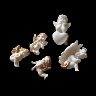 3款形态各异小 天使 翻糖干佩斯硅胶模具 对称天使