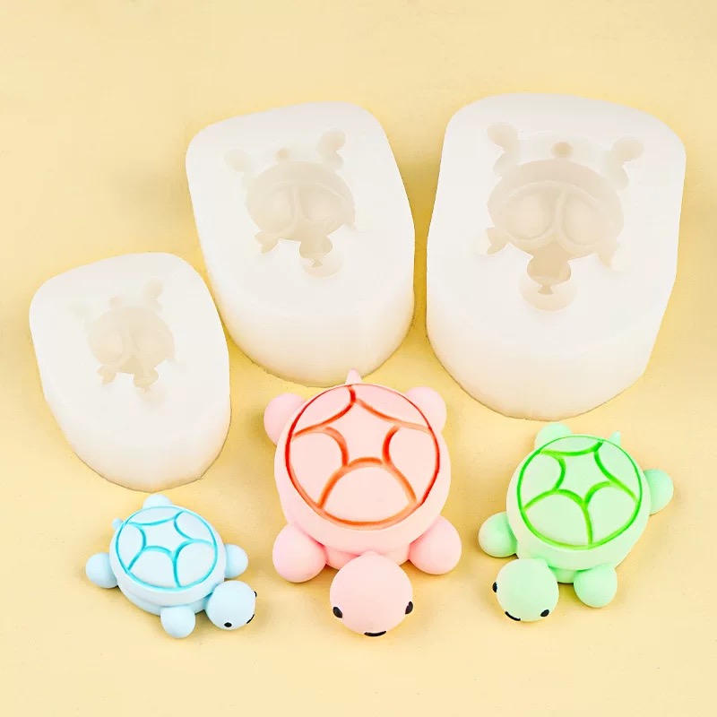 大中小乌龟对对碰卡通滴胶装饰摆件硅胶模捏捏叠叠乐巧克力烘焙模