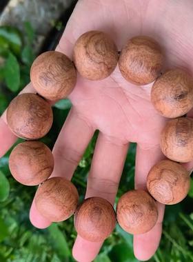 原木无漆无蜡越南黄花梨手串25mm 鬼眼纹理越黄手链 紫芯料 22CM