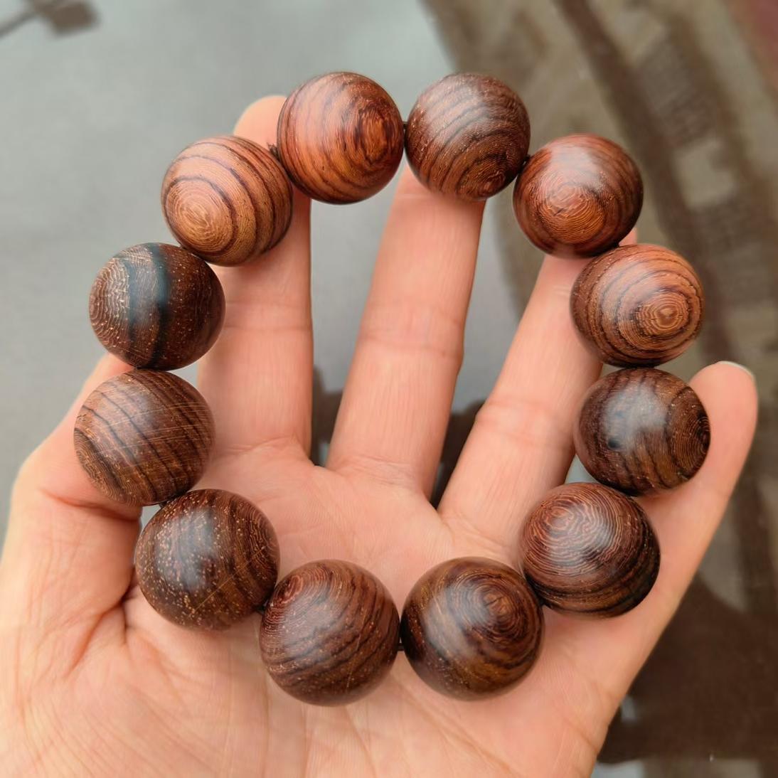 越南白酸枝木手串2.0CM 精品漂亮纹理花枝木手链装饰 佛珠念珠2.2