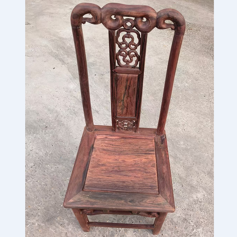 老古董款老挝大红酸枝木雕椅子