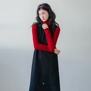 黑 blushwhite 背心连衣裙 饰无袖 白 裙摆刺绣彩珠装