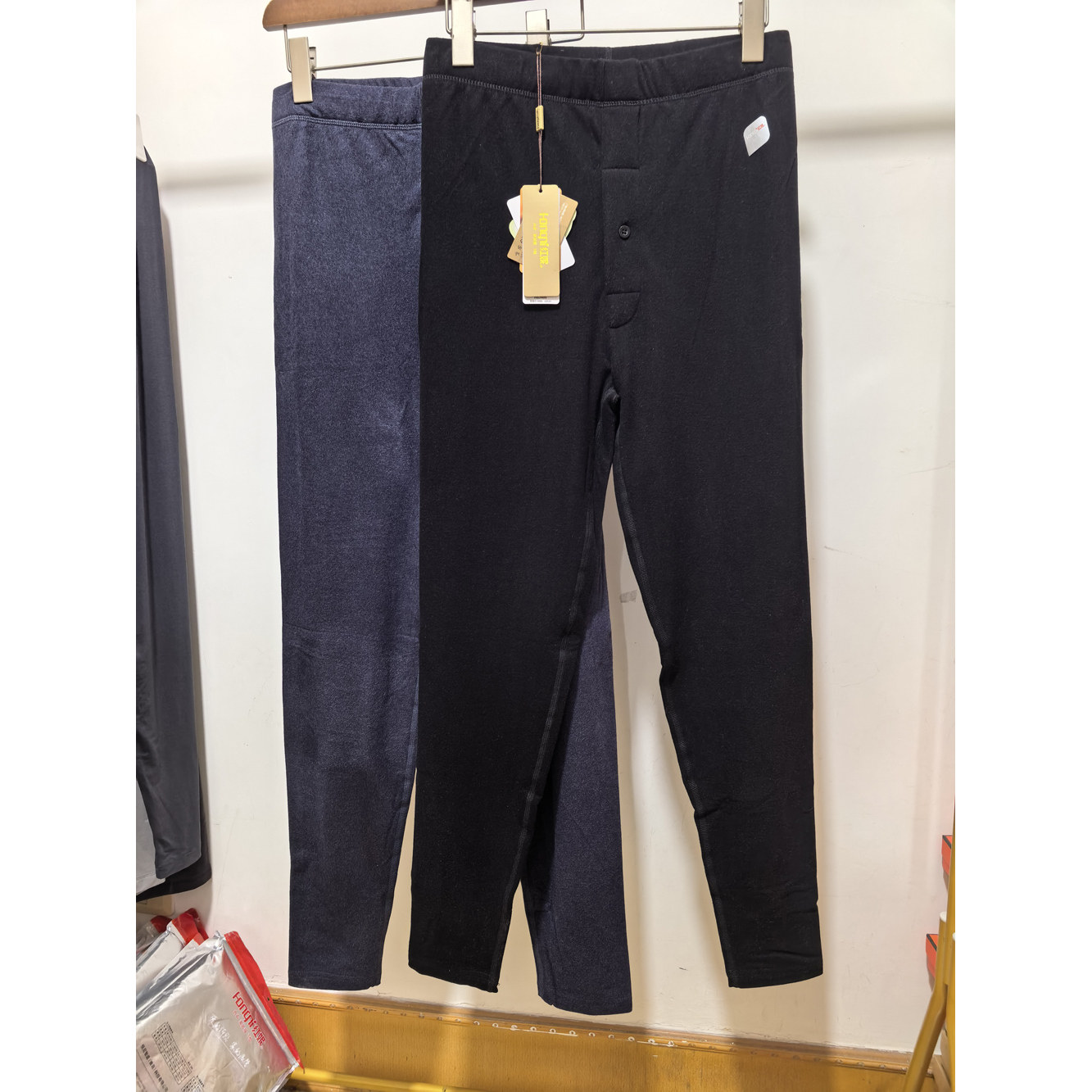 红妮秋冬高档桑蚕丝男保暖裤轻妙绒发热纤维加厚海藻纤维三层长裤