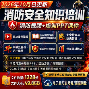 2026消防安全教育培训安全知识课件PPT火灾事故案例警示视频资料