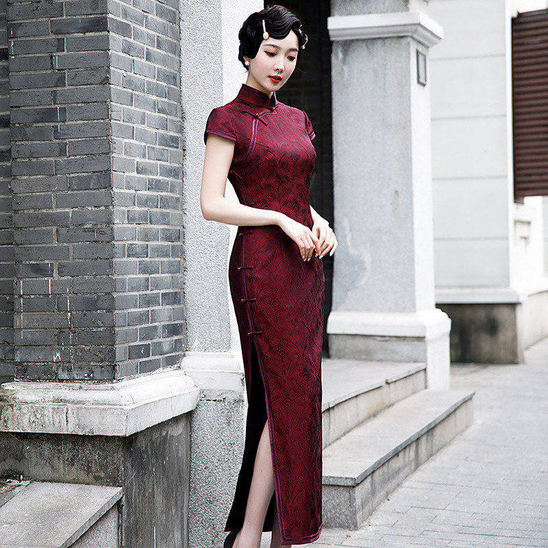 新款老上海真丝旗袍2026年新款高端大气优雅显瘦中国风喜婆婆礼服