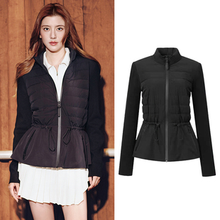 新潮吴千语同款黑色立领轻薄羽绒服女秋冬季新款收腰显瘦百搭保暖