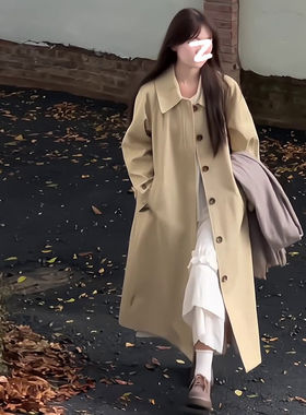 冬季卡其色风衣外套女中