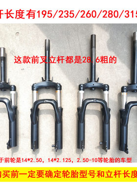 简易款电动车粗叉立一体液压减震