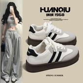 德训鞋 女2026新款 小白鞋 环球复古经典 百搭轻便ins厚底不累脚板鞋