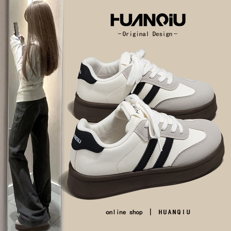 环球经典德训鞋女2025新款爆款百搭小白鞋巨好看鞋子厚底休闲板鞋