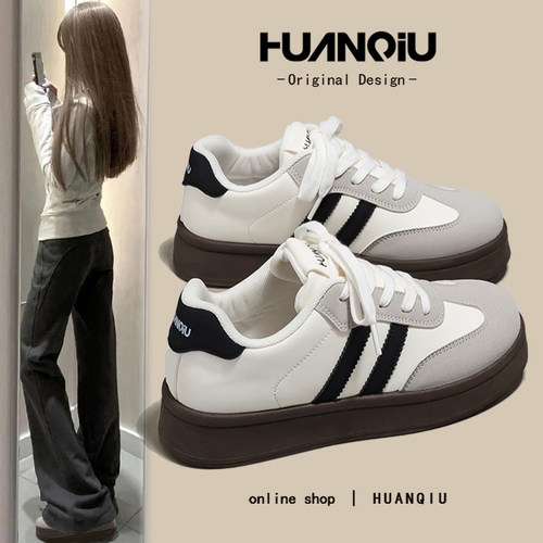 环球经典德训鞋女2025新款爆款百搭小白鞋巨好看鞋子厚底休闲板鞋