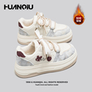 环球加绒加厚小众百搭小白鞋女2025新款冬季学生保暖棉鞋休闲板鞋