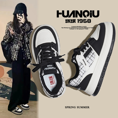 环球2025小香风厚底小白鞋女款春季新款百搭2024爆款小众休闲板鞋