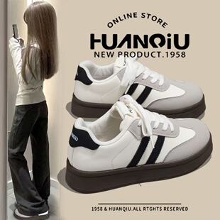 爆款 女2026新款 百搭小白鞋 巨好看鞋 环球经典 子厚底休闲板鞋 德训鞋