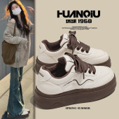 百搭潮流ins厚底增高休闲板鞋 环球美拉德风小白鞋 女2026春秋新款
