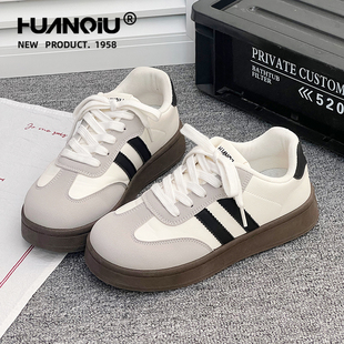 环球复古风德训鞋女款2026新款百搭轻便学生校园风增高休闲板鞋潮