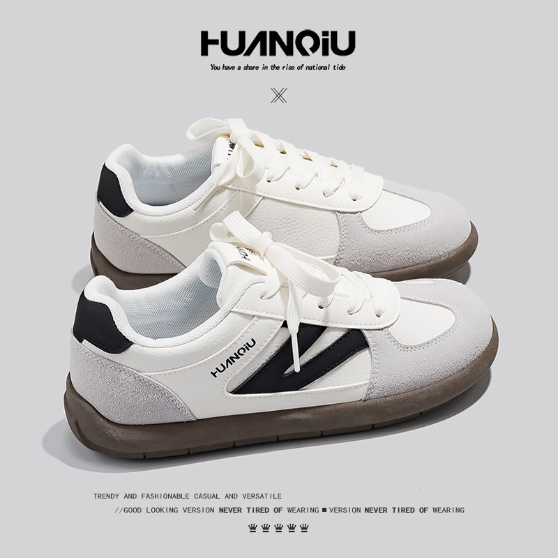 环球德训鞋女款2025春季新款爆款超火轻便复古软底休闲百搭小白鞋