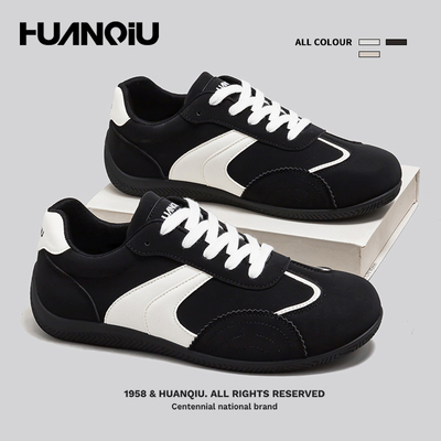 环球男鞋德训阿甘鞋2025黑色潮酷小白鞋百搭轻便增高软底休闲板鞋