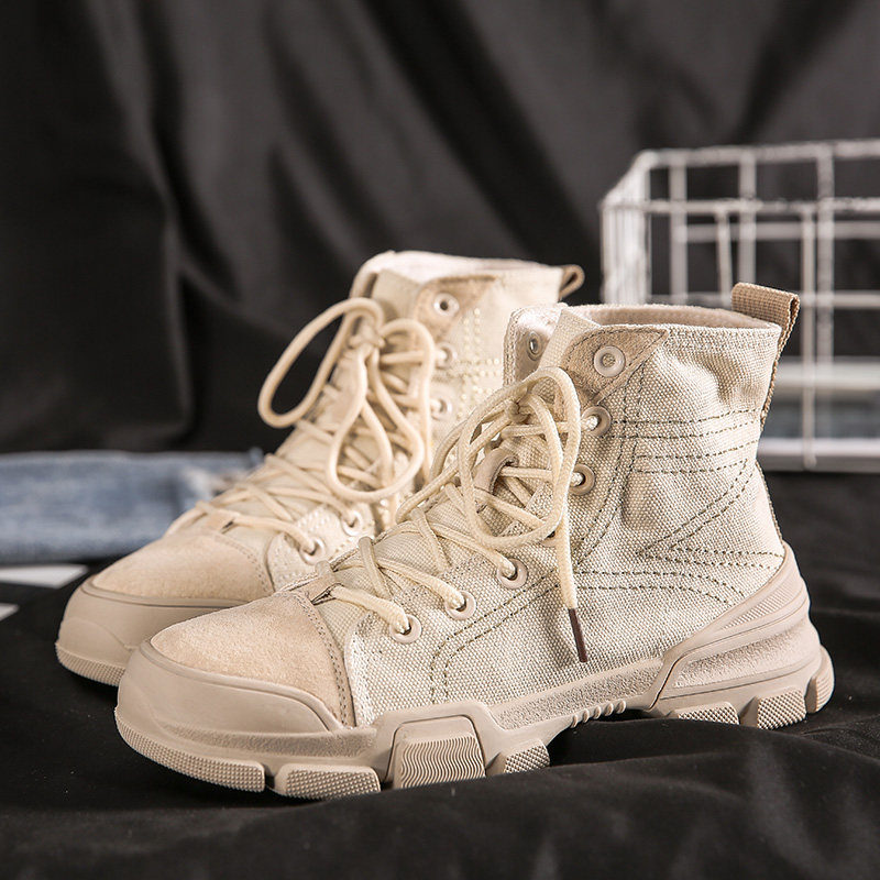 環球2019秋冬新款透氣馬丁靴女英倫風韓版百搭高幫帆布鞋子潮短靴在類目 女鞋, 靴子中 - 來自Buy2taobao.com提供專業的淘寶代購服務