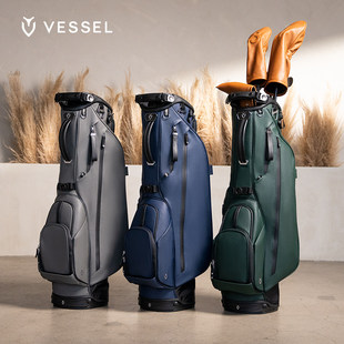 VESSEL高尔夫球包男奢华LUXgolf轻便支架包女4格7.5寸皮革球杆包
