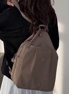 2026多功能女包双层7口袋三角形斜挎大号胸包双肩背9.7寸IPAD伞包