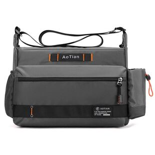 2026主推外出水杯位防泼水男士单肩斜挎包装12寸IPAD平板A4杂志包