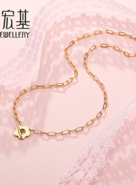 潮宏基珠宝吊坠日韩风银项链