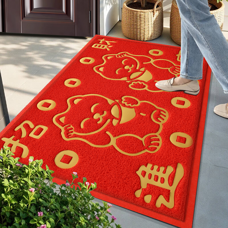 家用招财猫入户地垫防滑脚垫