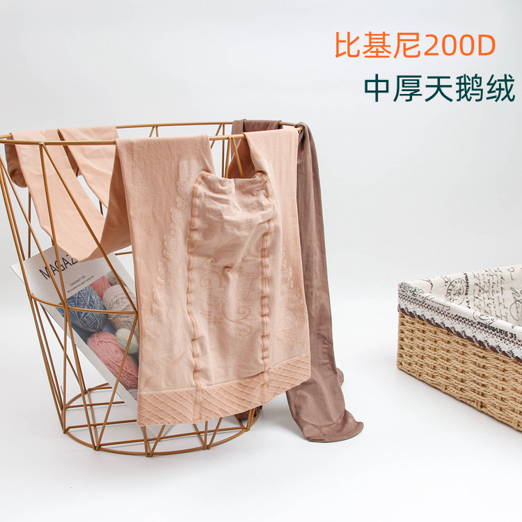 2双永春秋连裤袜200D比基尼中厚加裆加大打底袜脚底防滑肉色 丝袜