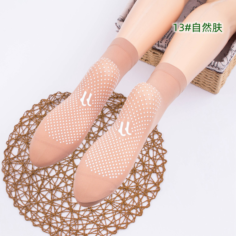 永春秋冬加厚短丝袜女防勾丝耐磨薄款硅胶防滑黑色天鹅绒袜子肉色