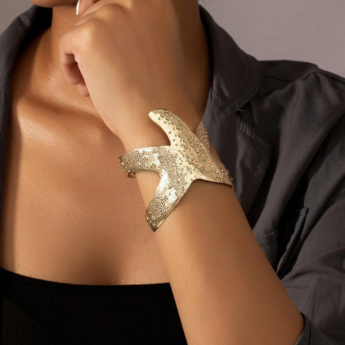 时尚气质2024新款开口夏天宽手镯海星造型手环wish饰品 bracelet