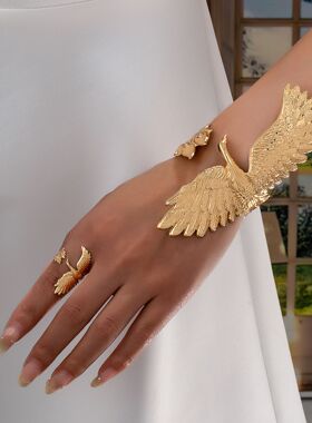 热卖个性夸张凤凰手镯戒指套装