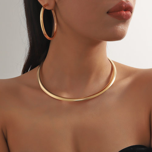 新款时尚简约百搭项圈锁骨链套装Fashion simple necklace women
