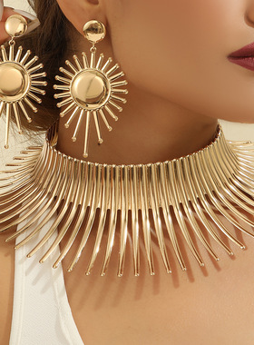 necklace women earrings欧美流行个性夸张非洲金属项圈耳环女