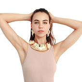 夸张项圈套装 欧美朋克金属项链耳环组合夜店舞台演出饰品necklace