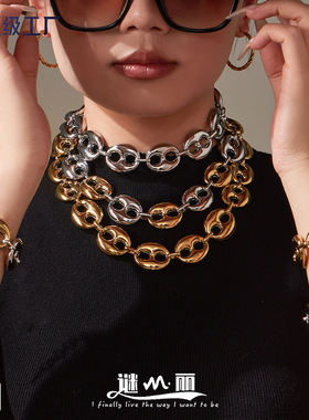 谜丽拼色电镀18K真金咖啡豆手链