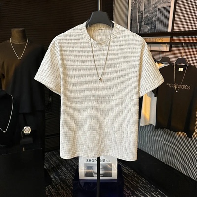 夏季新款纹理感撞色扎染设计短袖