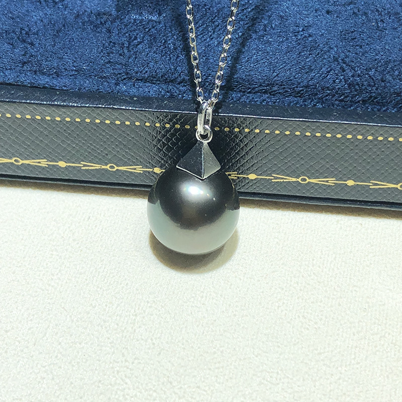 925银海水圆形吊坠强光珍珠项坠