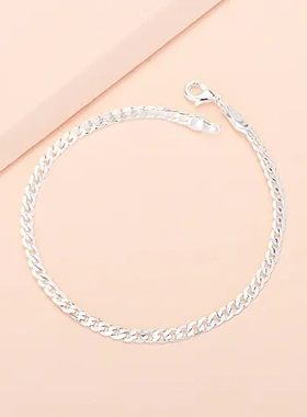 手链网红镀情侣直销侧身链直播925银简约韩版风格