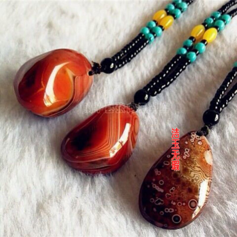 玛瑙原石吊坠 缠丝玛瑙原石毛衣链项链挂件 玛瑙小石头手把件