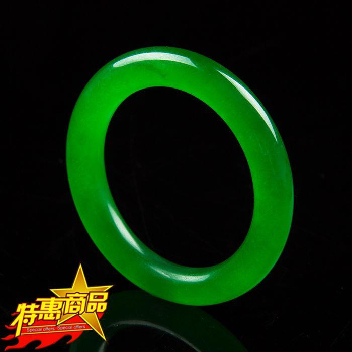 玉石冰种全阳绿细圆条玉手镯金丝玉满绿色玉石手镯子