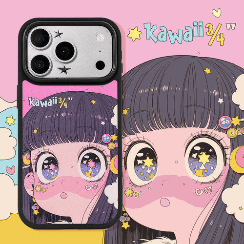 PaPaPa制造局  [星星眼少女]baby蓝可爱原创卡通手绘美少女magsafe磁吸17promax手机壳16pro15promax保护套
