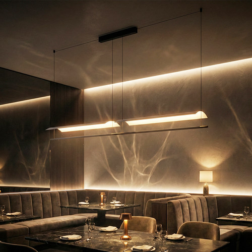简约现代极简一字长条餐厅吊灯